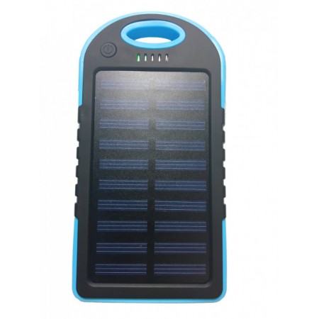 Power Bank Solar 20000 mAh  влагозащищенный  на солнечной батарее,  2 USB голубой