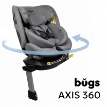 Автокрісло поворотне Bugs™ Axis 360°  від народження до 12 років (0-36 кг) Cloud Grey Сірий (4823056520034)