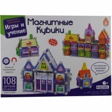 Детский конструктор Магнитные кубики 108 деталей