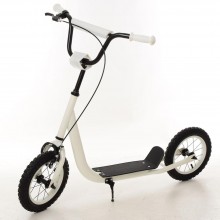 Самокат подростковый  iTrike двухколесный SR 2-046-W White надувные колеса, ручной тормоз (23773)