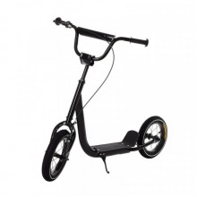 Самокат подростковый  iTrike двухколесный SR 2-046-B Black надувные колеса, ручной тормоз (21598)