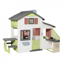 Игровой Домик для друзей Smoby Life c летней кухней, чердаком, дверным звонком и столом (7600810207)