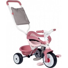 Велосипед трехколесный металлический 3 в 1 Smoby Be Move Comfort 740415 с багажником и сумкой-конвертом Розовый