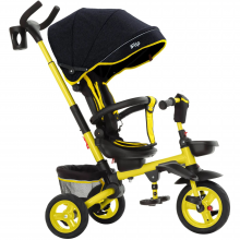 Велосипед коляска трехколесный Tilly Flip T-390/1 с поворотным сидением Желтый с черным (35369)