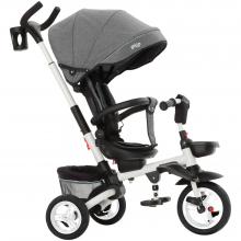 Велосипед коляска трехколесный Tilly Flip T-390/1 с поворотным сидением Серый с черным (35370)