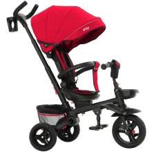 Велосипед коляска трехколесный Tilly Flip T-390/1 с поворотным сидением Красный с черным (35368)