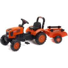 Детский трактор Falk Kubota педальный с прицепом  2065AB  M7171 2 - 5 лет Оранжевый