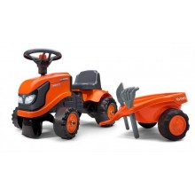 Детский трактор каталка с прицепом Kubota FALK 260C Оранжевый с 2 лет