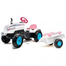 Детский трактор Falk Butterfly Farmer 2042AB педальный с прицепом 2 - 5 лет для девочек Детский трактор Falk Butterfly Farmer 2042AB педальный с прицепом 2 - 5 лет для девочек