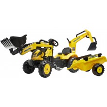 Детский трактор FALK KOMATSU 2076N педальный с прицепом и 2 ковшами с 2-х до 5-ти лет