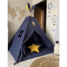 Вигвам детская игровая палатка домик с ровным ковриком и подушкой 120х120х150 см Ривьера Вигвам детская игровая палатка домик с ровным ковриком и подушкой 120х120х150 см Ривьера