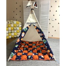Вигвам детская игровая палатка домик с ровным ковриком и подушкой 120х120х150 см Космос светлый Вигвам детская игровая палатка домик с ровным ковриком и подушкой 120х120х150 см Космос светлый